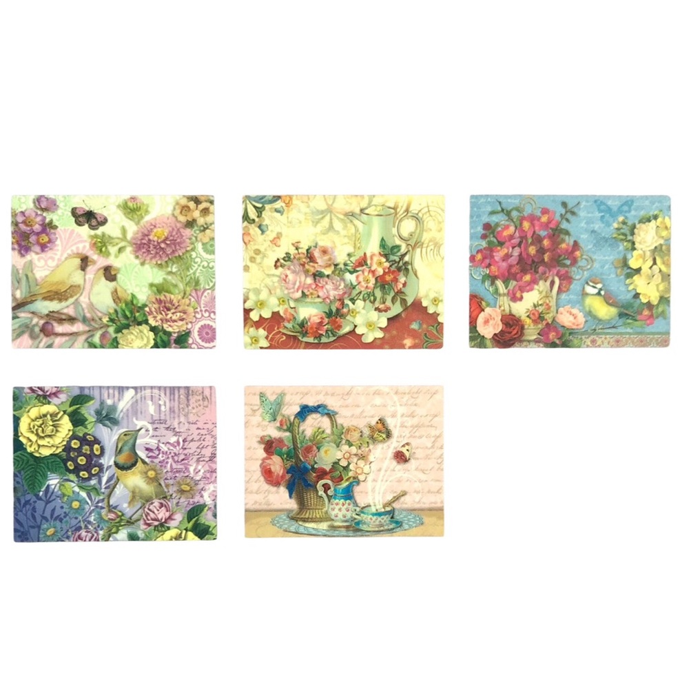Pooch & Sweetheart 5 Assorted Cottage Blank Cards ~ Garden Afternoon Tea (96767)